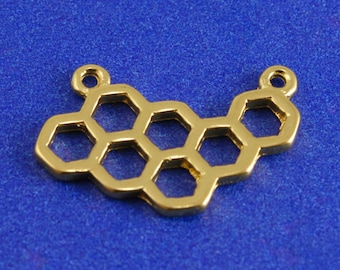 5 uds. Conectores de aleación de zinc chapados en oro en forma de panal 23 mm (7/8") x 15 mm (5/8") - GP-B77376-8S