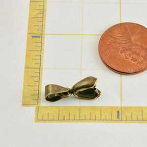 10 pcs 17mm Antique Bronze Pinch Bails, Antique Brass Pinch Bail, 16mm x 7mm 5/8 x 1/4 AB-B11563 zdjęcie 4