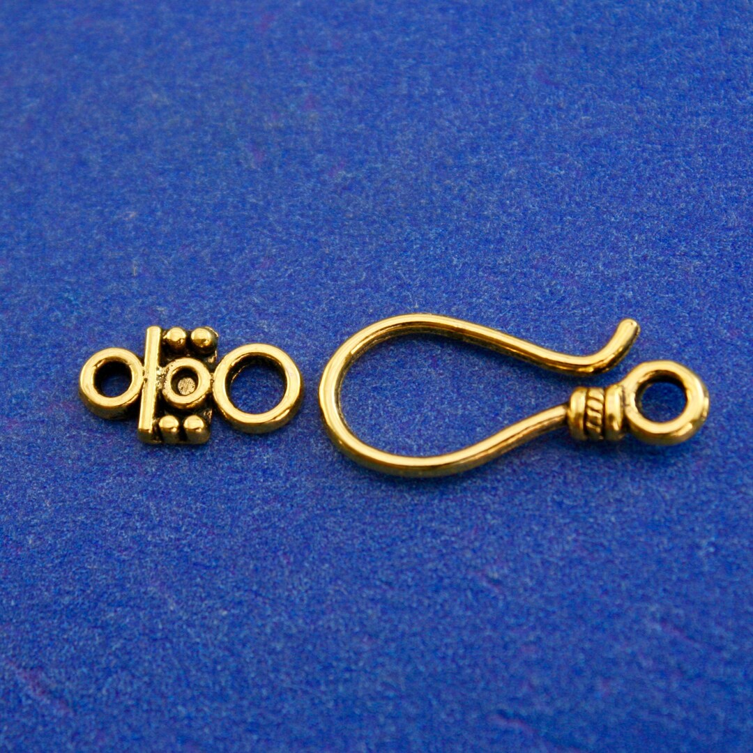 10 Sets antique Gold Hook Clasp, Gold Hook and Eye Clasp, 24mm X 11mm & 14mm X 7mm AGB28930 Etsy