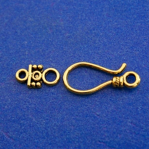 10 Sets -Antik Gold Hakenverschluss, Gold Hakenverschluss, 24mm x 11mm & 14mm x 7mm- AG-B28930