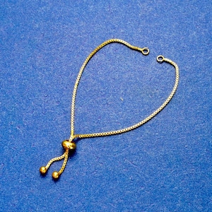 1 or 2 pieces -Gold Plated Slider/Slide Extender Chain For Necklaces or Bracelets, Gold Plated Box Chain, 11cm (4-3/8&quot;) long- GP-B0101216