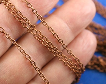 10 M -3mm x 2mm Antique Copper Cable Chain, Open Link Cable Chain Findings, 3x2mm (1/8"x1/8")- AC-B15200