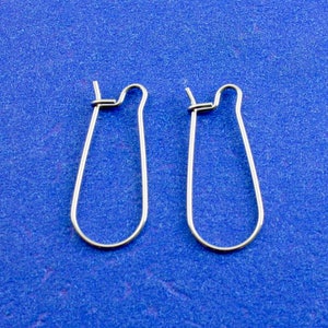 20x Kidney Earring Hooks With Clasps Silver Tone 24mm Ear 