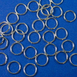 100 pcs -12mm Silver Plated Soldered Closed Jump Rings 12mm Dia- SP-B04272