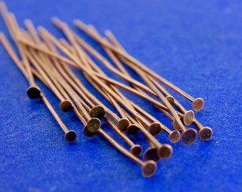 50 pcs -Copper Head Pins 70mm (2-3/4")  0.8mm (21 gauge), AC-B0257123