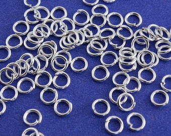 100 pcs- 5mm 20g Silver Plate Jump Rings, Silver Jumpring, Open Jump Ring- SP-B16976