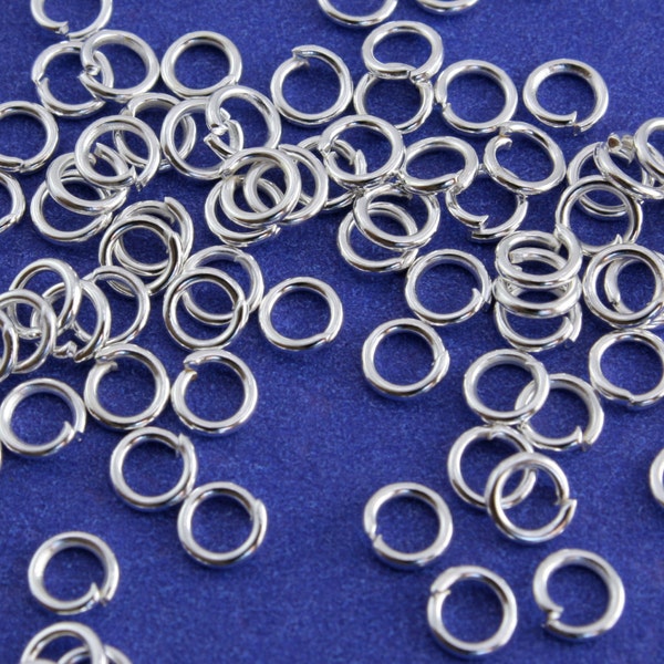 100 pcs- 5mm 20g Silver Plate Jump Rings, Silver Jumpring, Open Jump Ring- SP-B16976