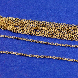 5M (16 ft) -2mm x 1.5mm Gold Cable Chain, Tiny Gold Plated Chain 2x1.5mm ( 1/8&quot; x1.5mm), GP-B79224