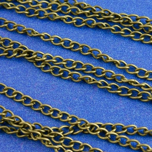 5 Meters Antique Bronze Curb Chain, Antique Brass Curb Chain, 3mm x 4.8mm (1/8" x 1/4"), 5 M-  AB-B02481