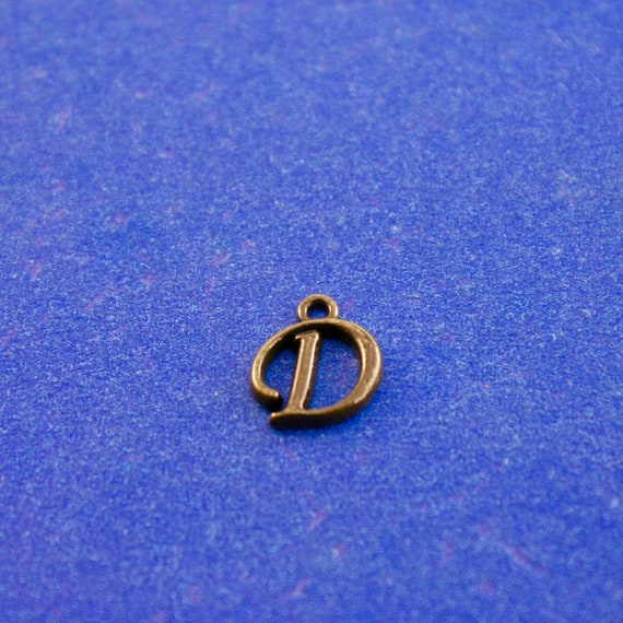Brass Script Initial Charms Brass Script Initial Charms
