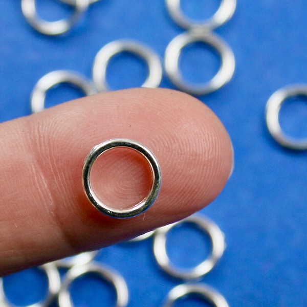 50 pcs -10mm Diameter Silver Color Soldered Jump Rings, Silver Plate Zinc Based Alloy Closed Jump Rings Findings 10mm Dia- SP-B0110457