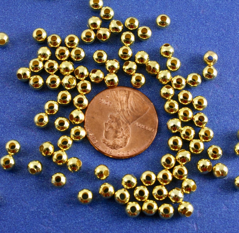 500 Pcs 4mm Gold Spacer Beads Spacer Beads Round Gold Etsy