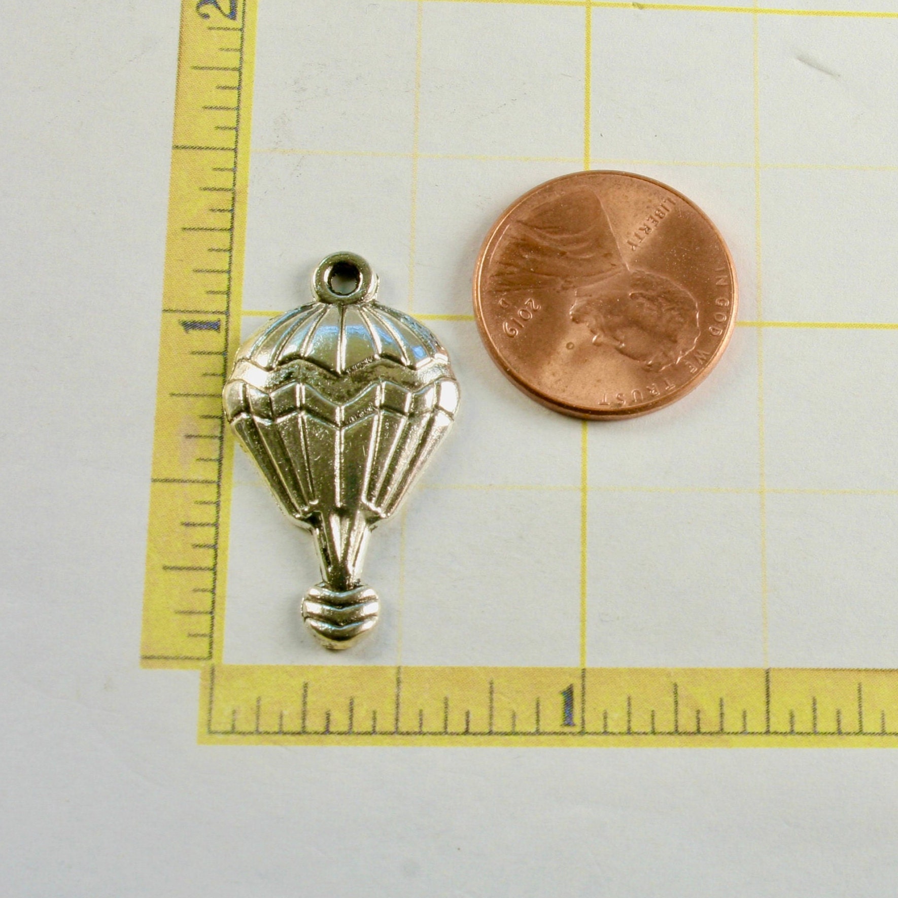 10 個 - アンティーク シルバー 熱気球チャーム、アンティーク