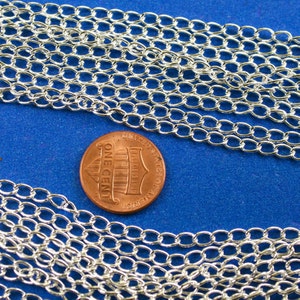 10M (32 FT) -Silver Curb Chain Findings Silver Plated Chain, 5x3mm (1/4&quot; x 1/8&quot;), Open Link- SP-B60336