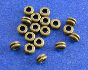 20 pcs -Antique Bronze Spacer Beads Dumbbell, 6mm x 3mm( 2/8"x 1/8"), Hole:Approx 2.6mm- AB-B28618