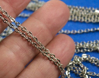 10 Meters (about 32 feet) -3mm Silver Tone Flat Round  Cable Chain, 3mm x 2mm, 10 M Long- ST-B0228039
