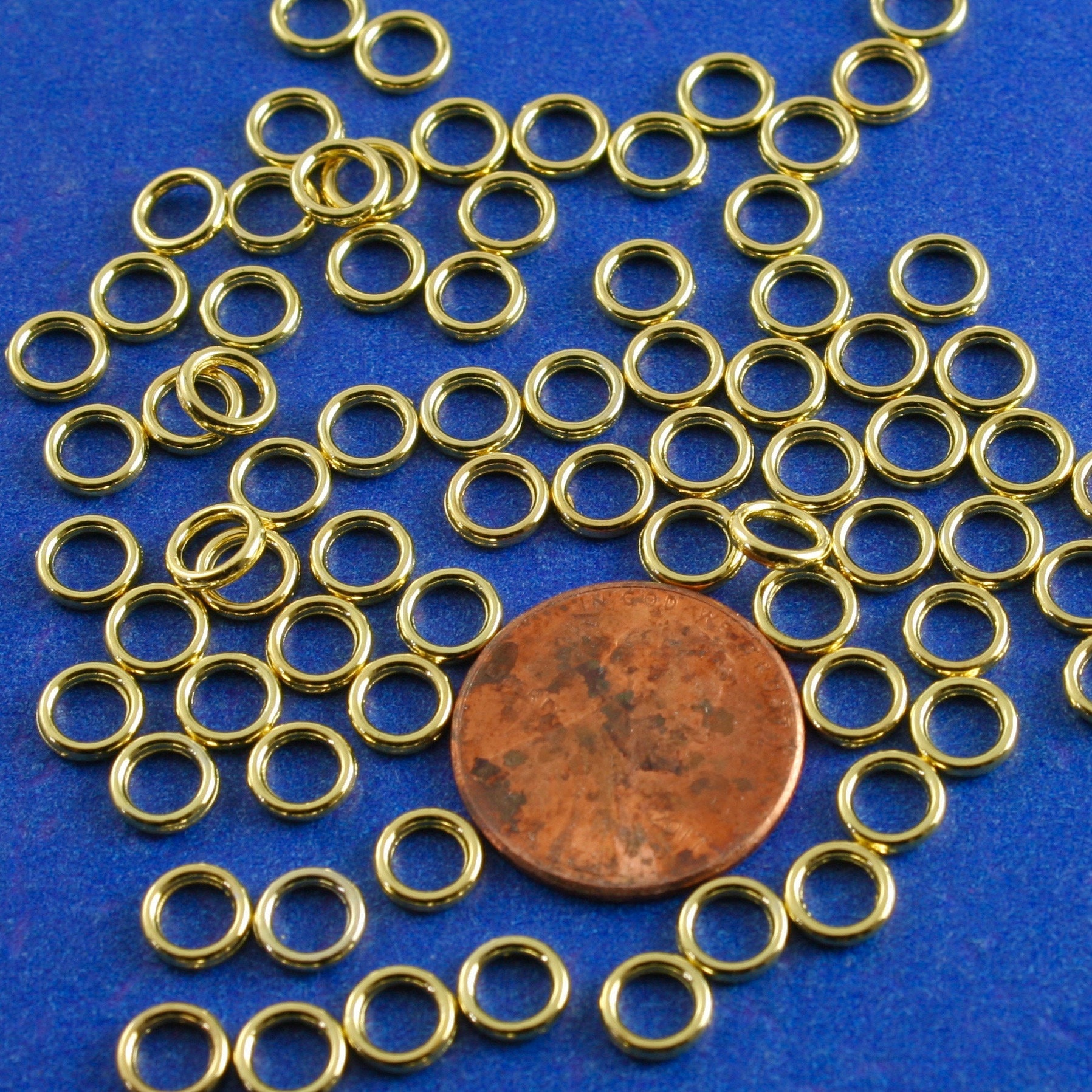 100 pcs 6mm Gold Jump Rings SOLDERED 6mm Gold Plated Closed Etsy