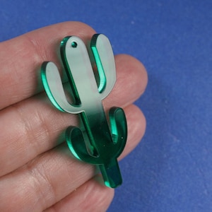 5 pezzi -Pendenti acrilici Giant Green Cactus, Large Cactus Charm, Southwest, Arizona, Saguaro Cactus, 48mm x 23mm- ACY-B0114603