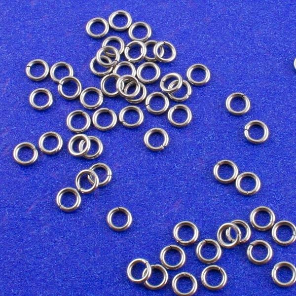 100 pcs-4mm Stainless Steel Open Jump Rings, Jumprings Stainless Steel 4m Sts-B10268-8S