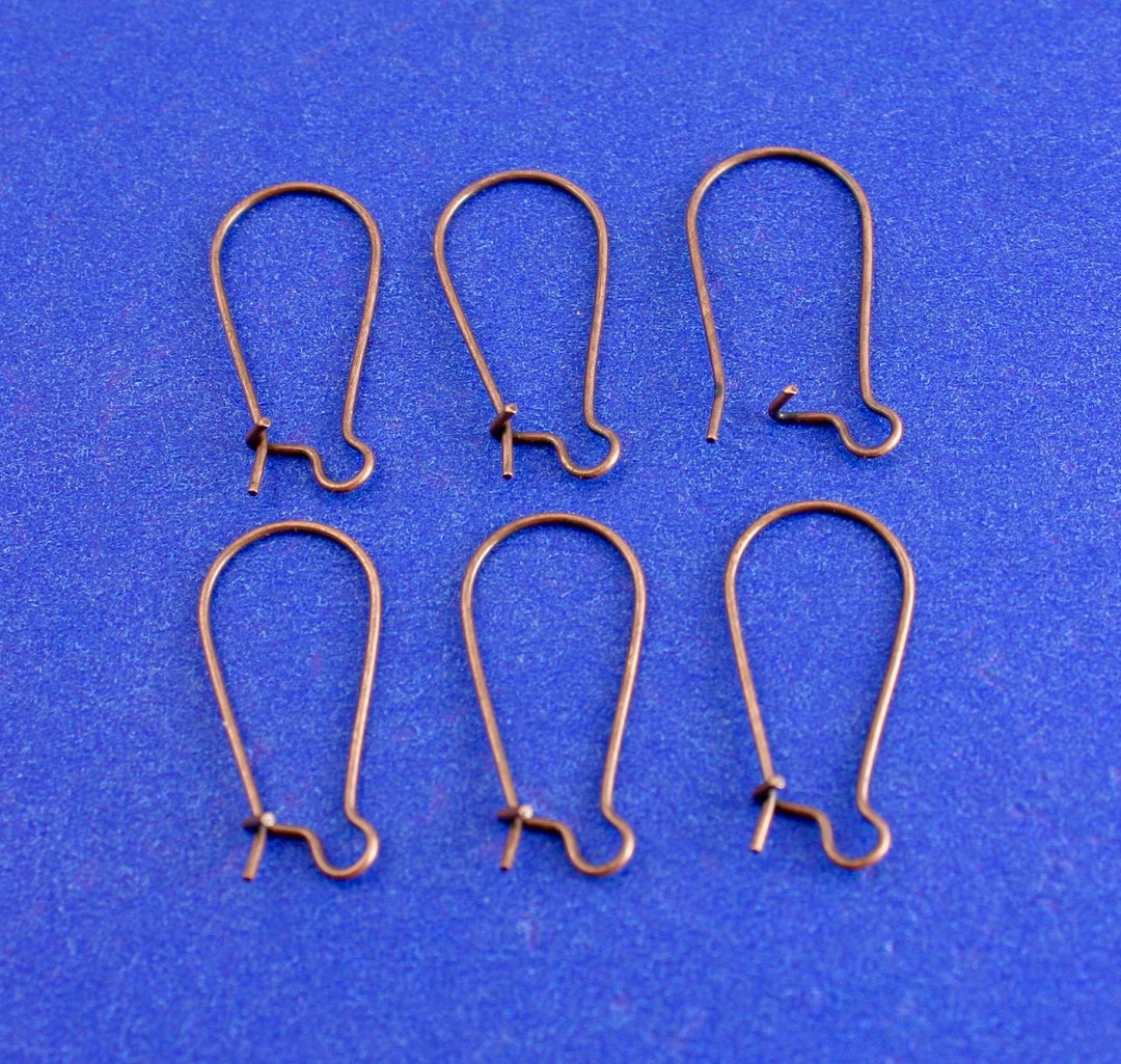10, 20, 40 Pair 37mm Antique Copper Kidney Ear Wires, 37 X 16mm, Kidney