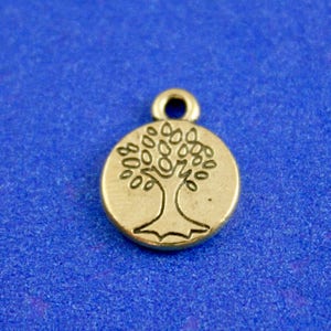 10 Stück -Antik Bronze Baum Charm Anhänger, Rund Messing Baum Charm 15mm (5/8&quot;) x 12mm (1/2&quot;)- AB-B61892