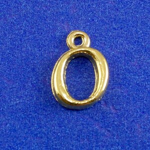 1 or 4 pcs- Gold Script Initial O, Gold Plate Alphabet Charm O, Letter O, Monogram O
