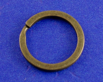 10 pcs- 25mm Bronze Split Ring, 25 mm, 12 Gauge, Antiqued Brass Key Ring, 1 inch Brass Split Ring- AB-B26893-8S