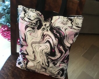Bolso de algodón jaspeado rosa