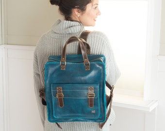 Turquoise Laptop Backpack for Women, Cute Work Bag, Stylish Purse, Backpack purse for Travel