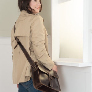 Rustic Brown Messenger Bag, Vintage Inspired with Flap Closure Small Shoulder Bag, Small Crossbody Bag, Women Shoulder Bag image 5
