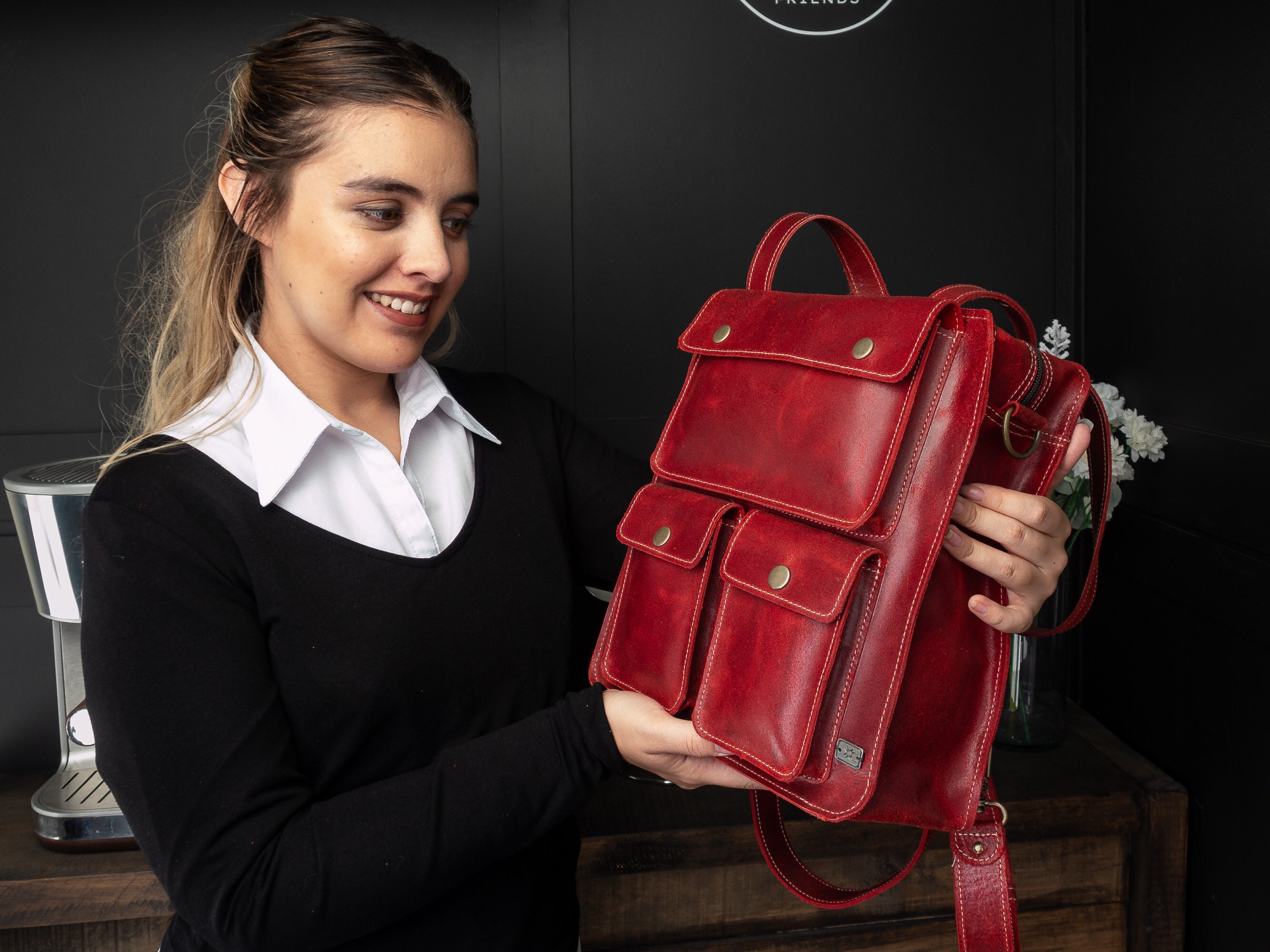 Leather Backpack Women, Red Backpack Purse, Leather Bag for Office, Convertible Backpack Crossbody, Small Backpack Women, Women Work Bag - Etsy Leather Backpack Women, Red Backpack Purse, Leather Bag for Office, Convertible Backpack Crossbody, Small Backpack Women, Women Work Bag - Etsy