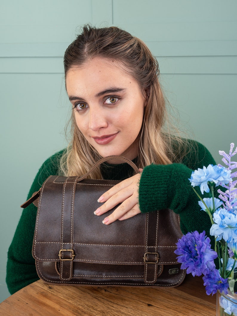 Leather Satchel Bag Small Messenger Bag Little Crossbody Etsy