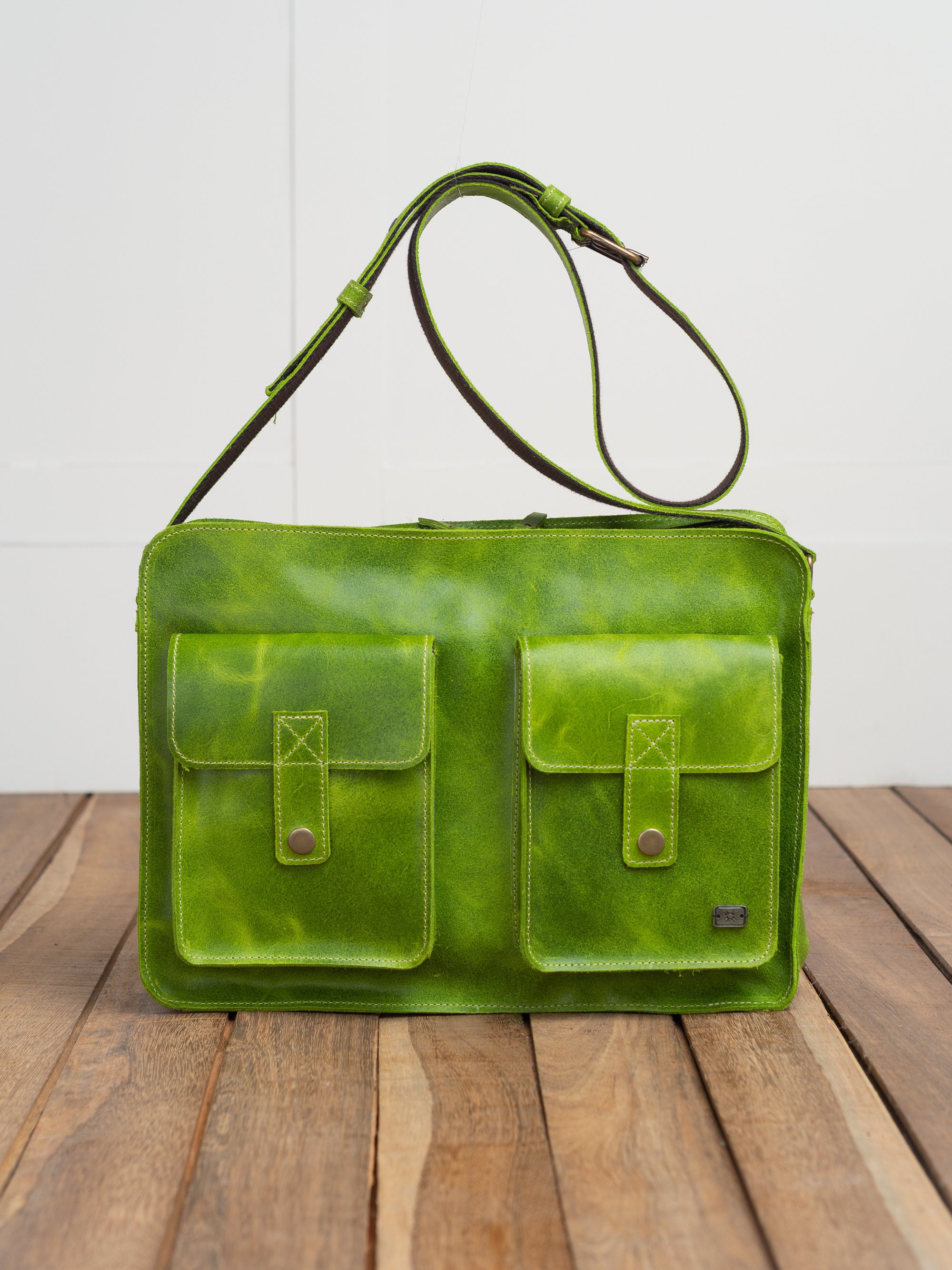 Blue messenger bag women vintage leather bag blue style Etsy