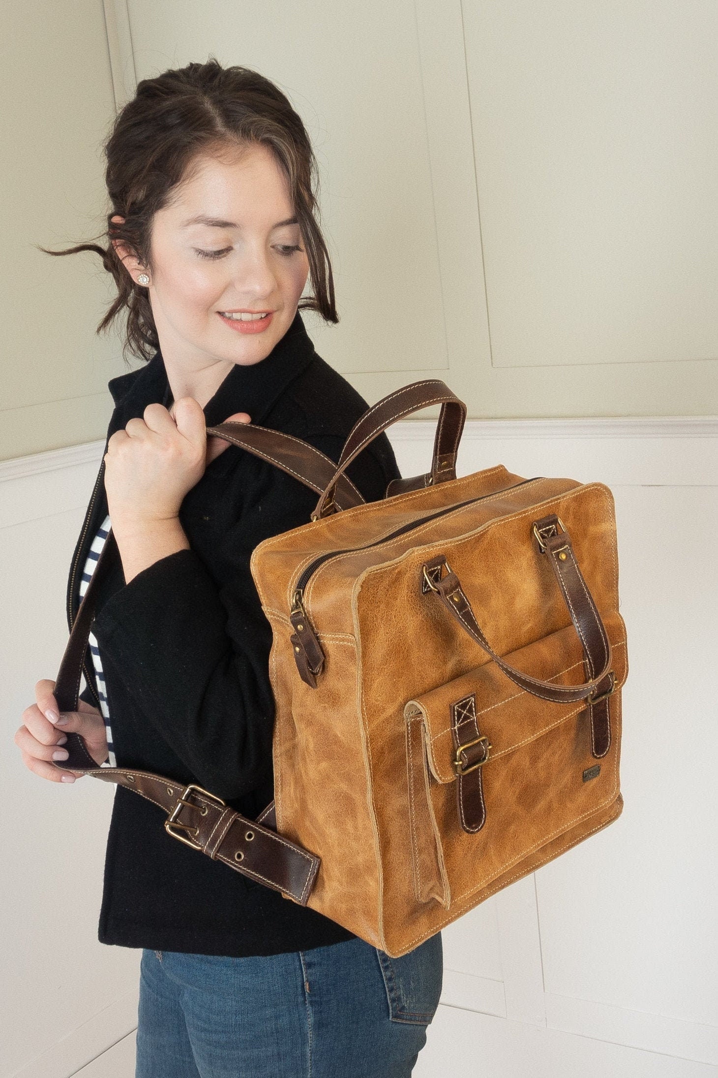 leather backpack etsy