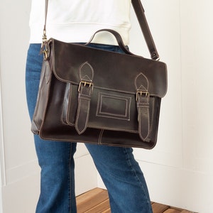Sac à dos rétro en cuir marron - Sac d’école vintage avec sangle convertible, sac à dos en cuir Messenger pour femmes