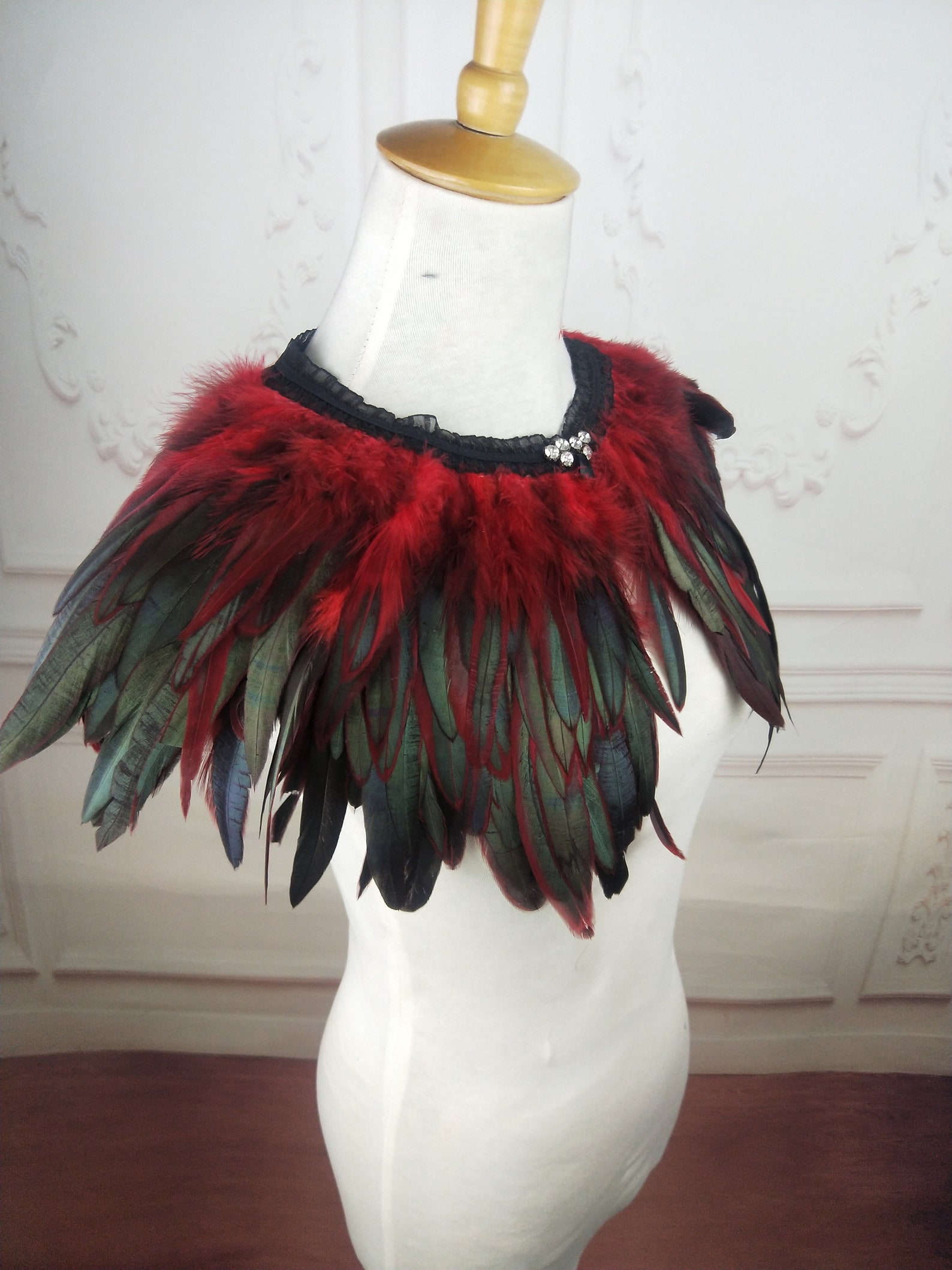 Two Layer feathers SHAWL Shrug Shoulders Feathers cape Etsy
