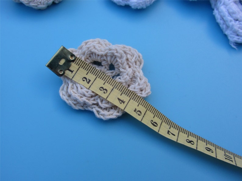 10pcs Cotton Crochet applique,4.5cm flower applique image 4