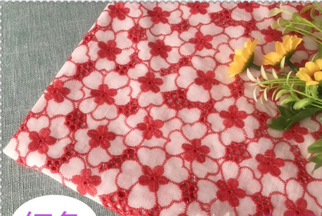 Red Cotton Fabric ,embroidery Fabric,hollow up Fabric400219 Etsy