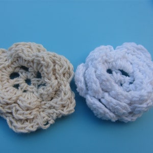 10pcs Cotton Crochet applique,4.5cm flower applique image 5