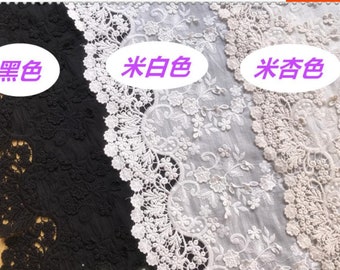 cotton embroidery cotton fabric in off white,wedding dress lace fabric,lace fabric, scallops 3D fabric