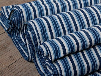 Natural hand weaving blue Fabric, 100% cotton fabriic width 45cm,Hand Woven fabric,Hand Woven Cloth
