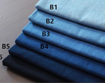 1meter Natural Dyed Fabric,  Indigo cotton and linen fabirc