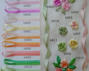 gradient colors silk ribbon-3yards-2mm,4mm,7mm,10mm,13mm,15mm,20mm,25mm,32mm silk trim ,silk trimming