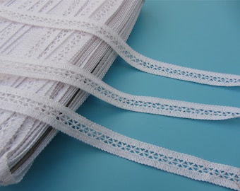 pure white cotton lace ribbon in 1.7cm  for Sale -10yards