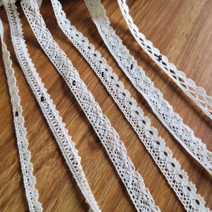 2yards Cotton lace trimming,Cotton lace ribbon,Cotton Crochet lace