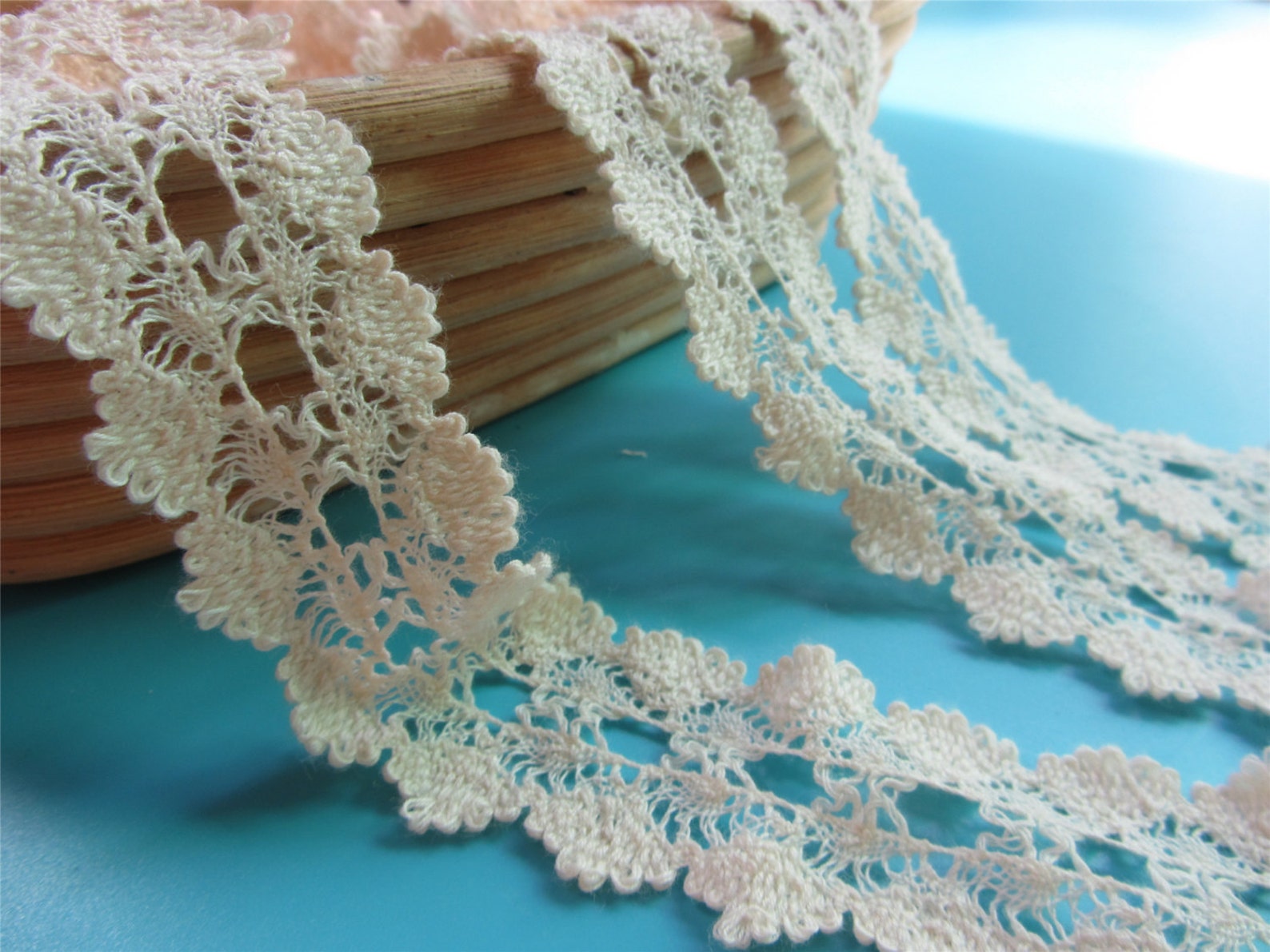 Cotton Lace Trim By yard 1.18 3cm Crocheted Lace Etsy