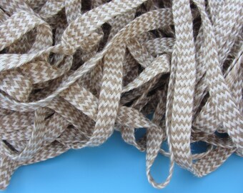 Burlap naturel et coton Ruban-2cm, Ruban naturel de jute, Ruban de Burlap, dentelle de jute
