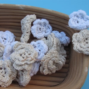 10pcs Cotton Crochet applique,4.5cm flower applique image 1