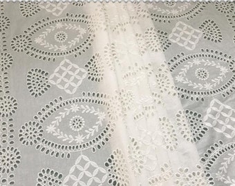 off white embroidery cotton fabric,wedding dress lace fabric,lace fabric, scallops fabric