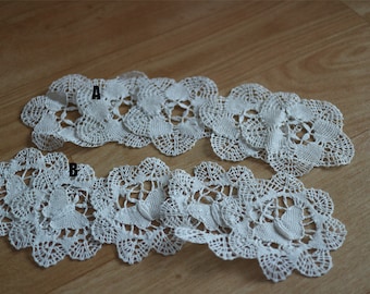 circle lace applique,cotton butterfly lace applique,9cm diameter circle applique